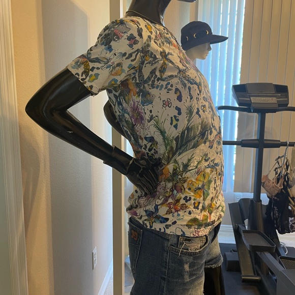 ❤️sold❤️ Balmain Floral distressed t shirt France 36 USA 6 medium - Picture 4 of 14